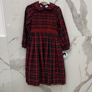 SARAH LOUISE Hand Smocked Embroidered Tartan Red Green Girls Holiday Dress NWT